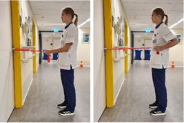 Elastiek oefening rug 